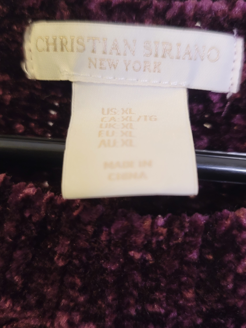 CHRISTIAN SIRIANO Chenille Plum / Purple Crewneck Sweater Women's Size XL - Picture 2 of 8